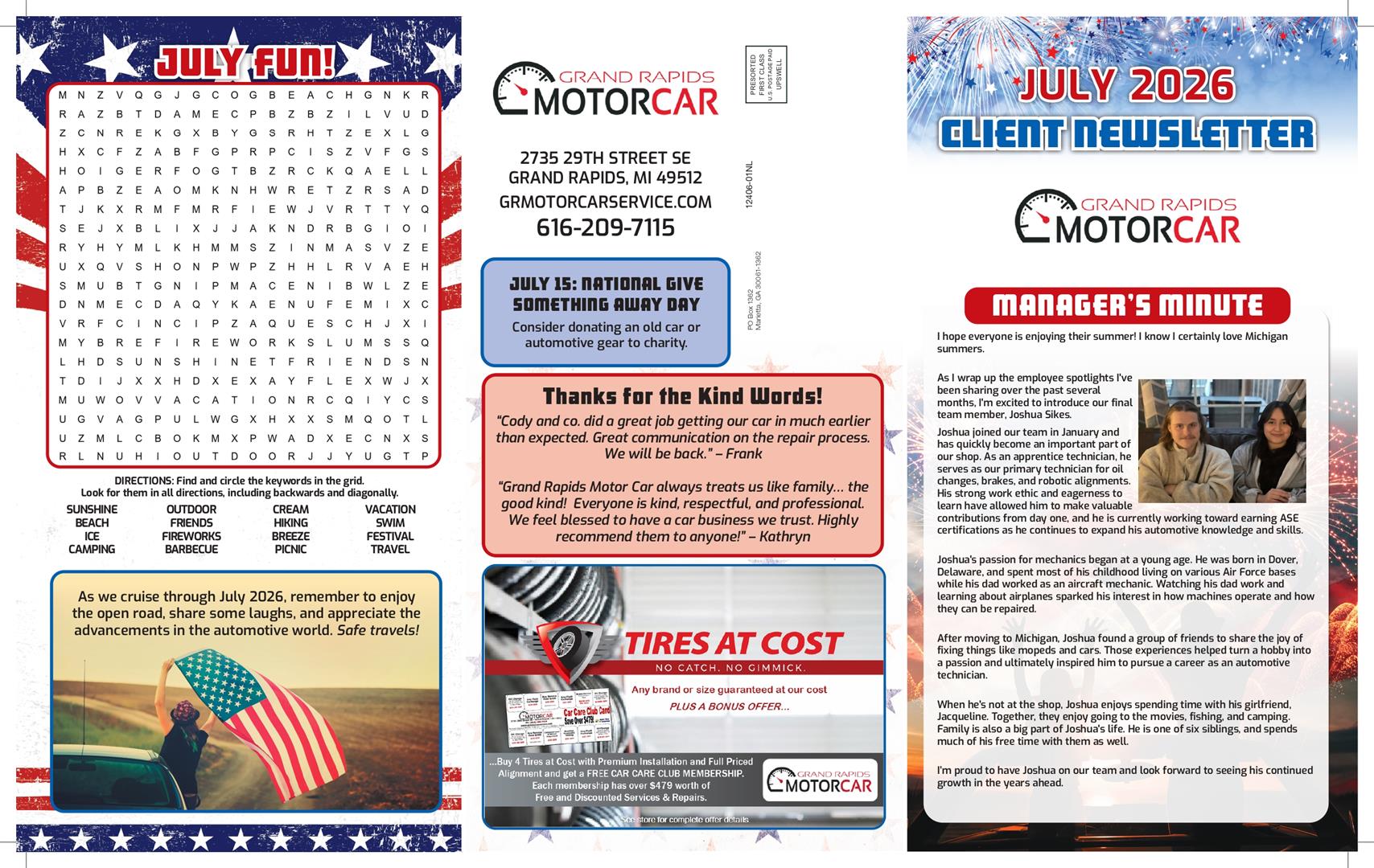 November Newsletter | Grand Rapids Motorcar
